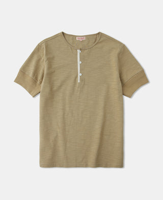 1900s 9.8 oz Slub Cotton Henley T-Shirt - Sand