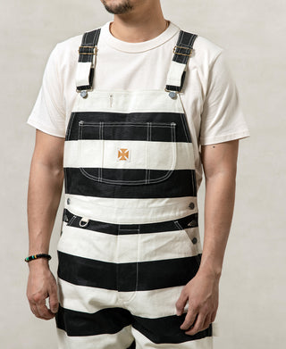 16 oz Striped Canvas High Back Prisoner Overalls