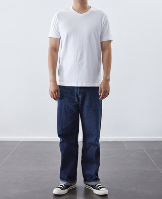 7.2 oz Cotton V-Neck Tubular T-Shirt - White