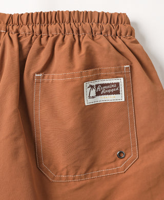 Two-Tone Beach Swim Trunks - Brown/Dark Yellow