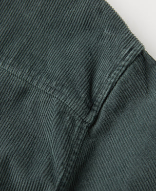 Regular Fit 11 Wale Corduroy Overshirt - Dark Green