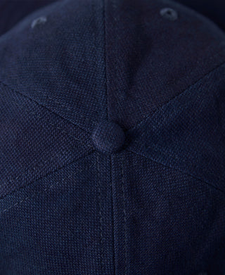 Indigo-Dyed Cotton-Linen Ball Cap