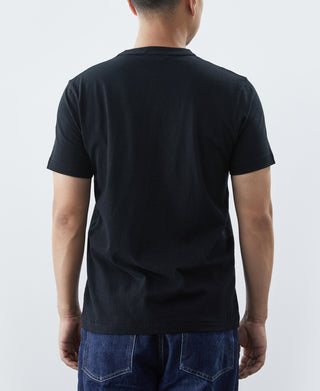 7.4 oz Slub Cotton Loopwheel Tubular Pocket T-Shirt - Black