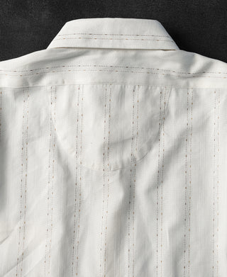 Lot 215 1930s Jacquard Stripe Point Collar Dress Shirt