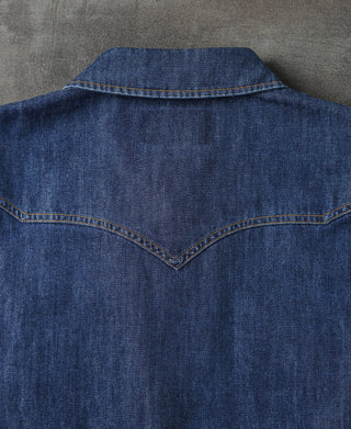 Western Snap Button Washed Denim Shirt