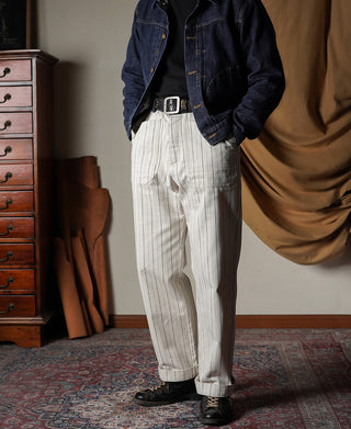 1950s Striped Herringbone Milkman Trousers