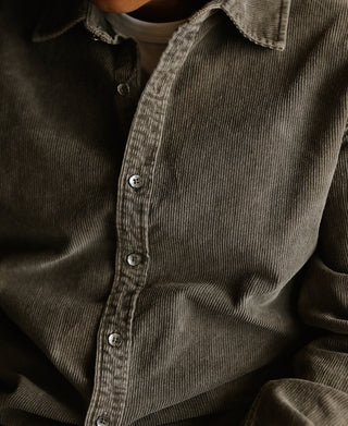 Regular Fit 11 Wale Corduroy Overshirt - Taupe