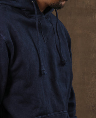 Indigo-Dyed Cotton-Jersey Hoodie