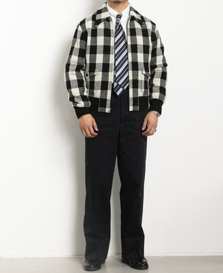 Lot 356 Buffalo Plaid Wool Ribbed Jacket - White/Black