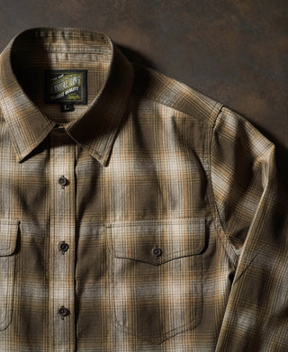 1950s Western Shadow Plaid Workshirt - Yellow