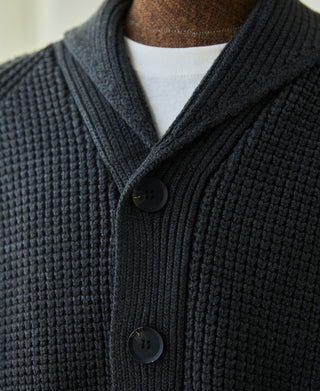 Shawl Collar Raglan Sleeve Wool Cardigan - Dark Gray