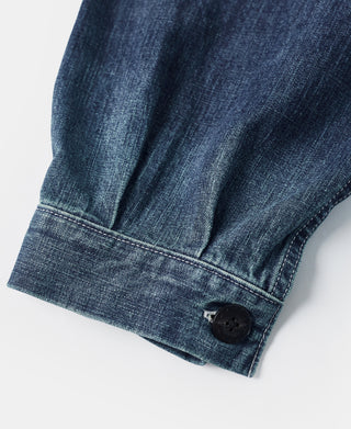 1940s USN Denim Deck Smock - Washed Indigo