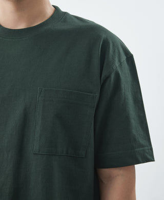 9.3 oz Cotton Oversize Tubular Pocket T-Shirt - Dark Green