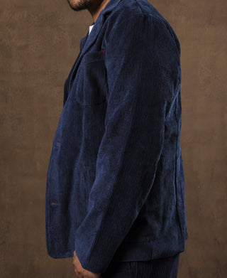 French Indigo-Dyed Corduroy Work Jacket