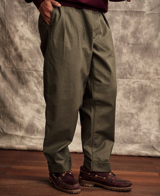 Relaxed Fit Two Tuck Satin Trousers