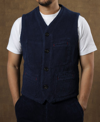 Indigo-Dyed Sashiko Work Vest