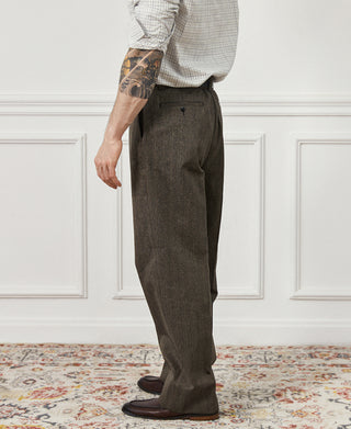 Lot 826W 1940s Mix Herringbone Work Trousers