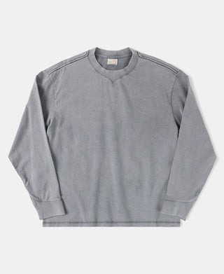 Suede Textured Drop Shoulder T-Shirt - Light Gray