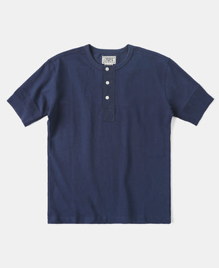 Vintage Short Sleeve Henley T-Shirt - Navy