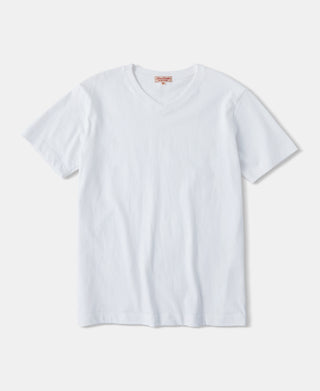 7.2 oz Cotton V-Neck Tubular T-Shirt - White