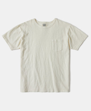 Lot 102 1940s Heavyweight Slub Pocket T-Shirt - Ivory