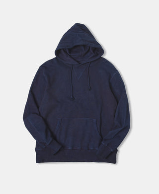 Indigo-Dyed Cotton-Jersey Hoodie