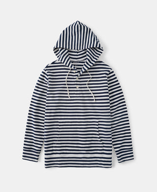 Classic Fit Breton Stripe Cotton Jersey Hoodie