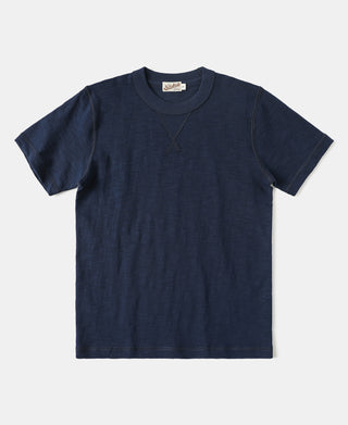 Heavyweight US Cotton Gusset Tubular T-Shirt - Indigo