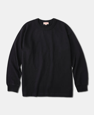 10.5 oz Cotton Loopwheel Tubular Long Sleeve T-Shirt - Black