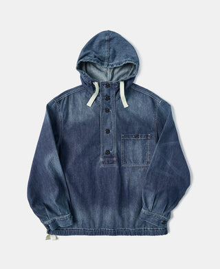 1940s USN Denim Deck Smock - Washed Indigo