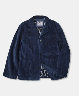 French Indigo-Dyed Corduroy Work Jacket