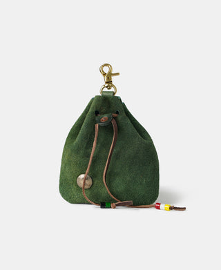 Colored Glaze Drawstring Coin Pouch - Dark Green