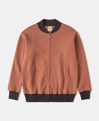 Waffle Cotton Full-Zip Track Jacket - Orange