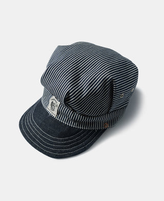 Hickory Stripe Railroad Engineer Cap