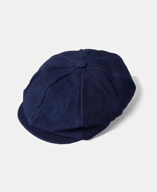 Indigo-Dyed Sashiko Newsboy Cap