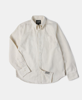 White Cotton-Linen Button-Down Shirt