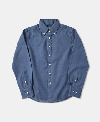 6.5 oz Washed Denim Button-Down Collar Shirt