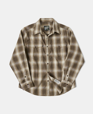 1950s Western Shadow Plaid Workshirt - Yellow