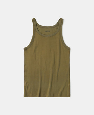 Military Cotton Tank Top - Olive