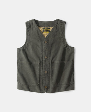 Canvas Work Vest - Dark Green