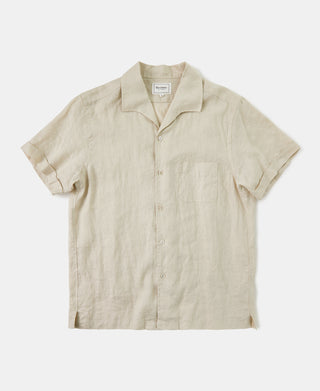 1950s Italian Collar Linen Shirt - Apricot