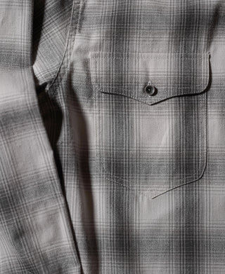 1950s Western Shadow Plaid Workshirt - Gray