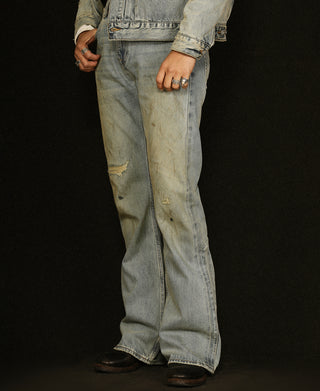 14 oz Repaired Selvedge Denim Flared Jeans