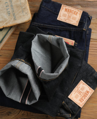 14 oz Selvedge Basic Straight-Fit Jeans - Black