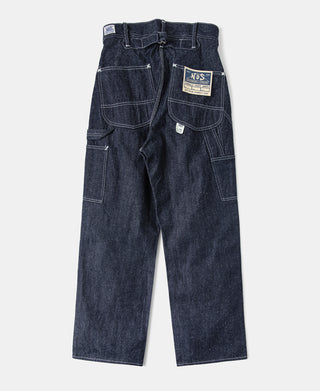 Slub Pearl Yarn Indigo Denim Carpenter Pants