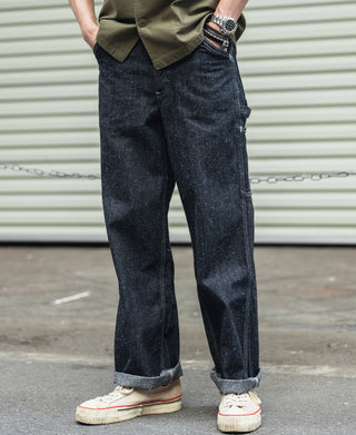 Slub Pearl Yarn Indigo Denim Carpenter Pants