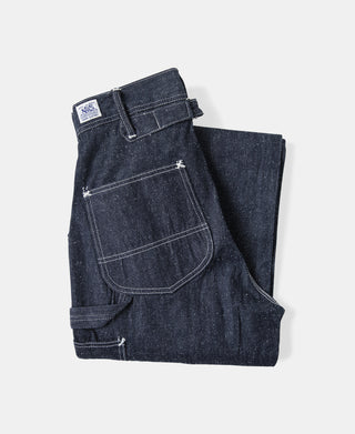 Slub Pearl Yarn Indigo Denim Carpenter Pants