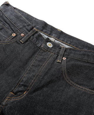 14 oz Selvedge Basic Straight-Fit Jeans - Black