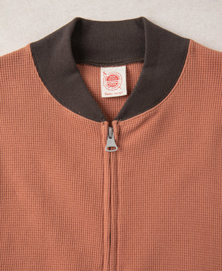 Waffle Cotton Full-Zip Track Jacket - Orange