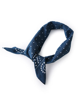 Indigo Dot-Print Cotton Bandana